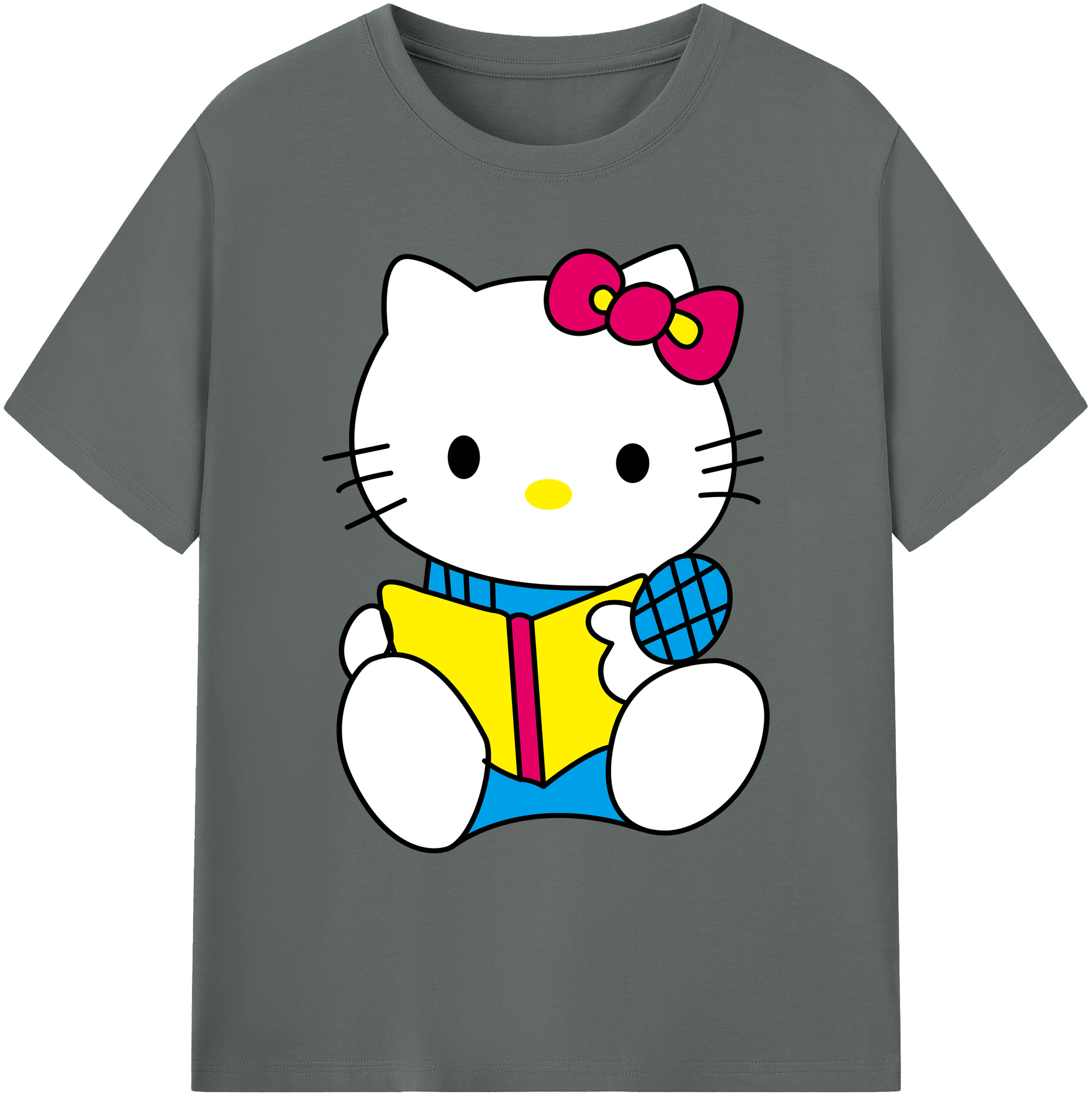（画像用） Hello Kitty ハローキティ 綿100％ メンズ半袖Tシャツ｜肌触りやわらか＆通気性